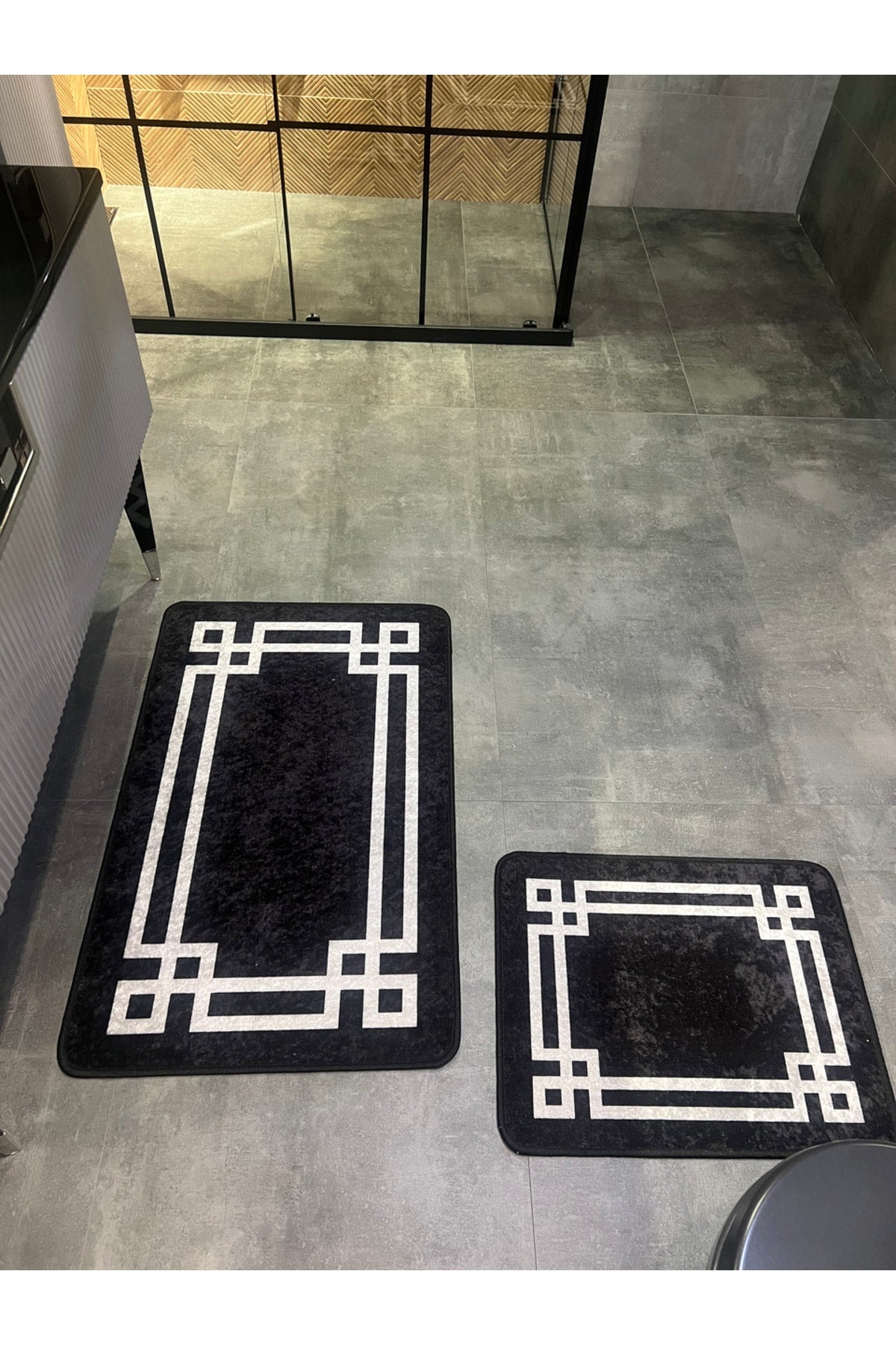 Lateks Taban (60X100 - 60X50) İkili Banyo Paspas Takımı - VİZON KAHVE