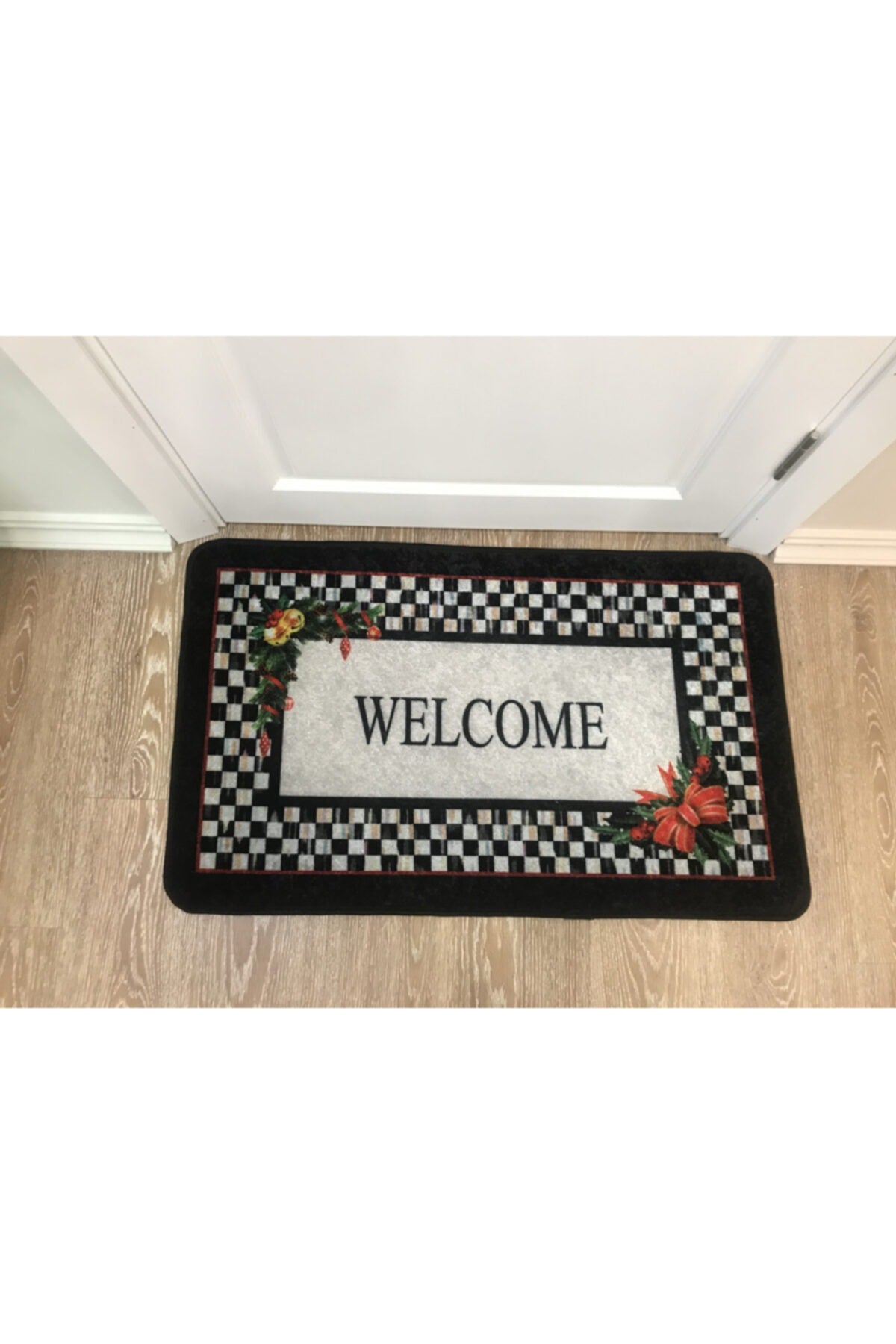 Welcome Lateks Taban Su Geçirmez Saçaksız (60x90 Ebat ) Kapıönü Paspası