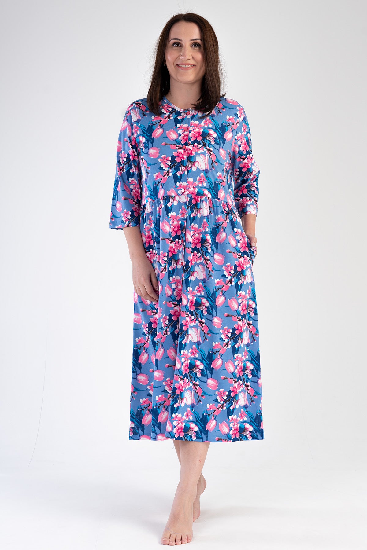 Woman Modal Big Size Denim Poor Sleeve Dress