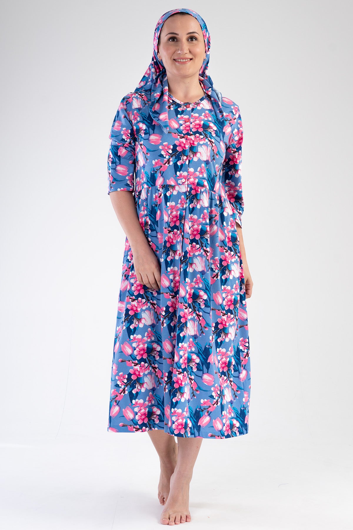 Woman Modal Big Size Denim Poor Sleeve Dress