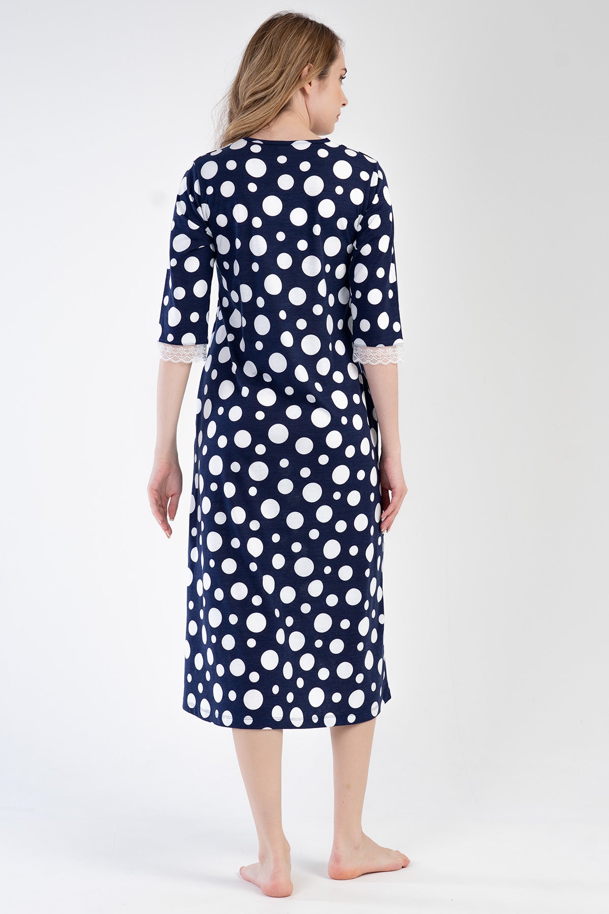 Woman Modal Indigo V Neck Pocket Detail Dress