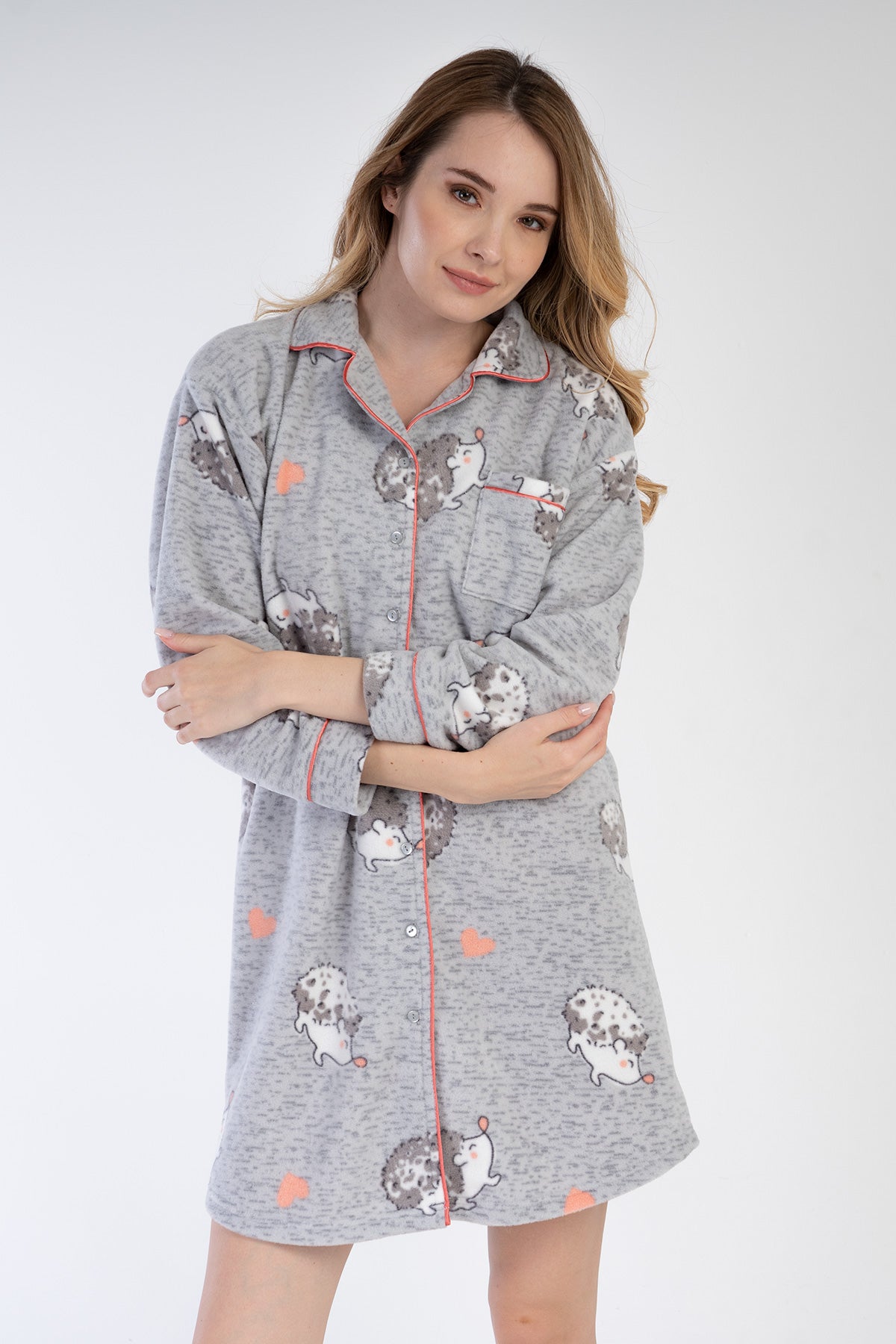 Woman Hedgehog Buttoned Tunic