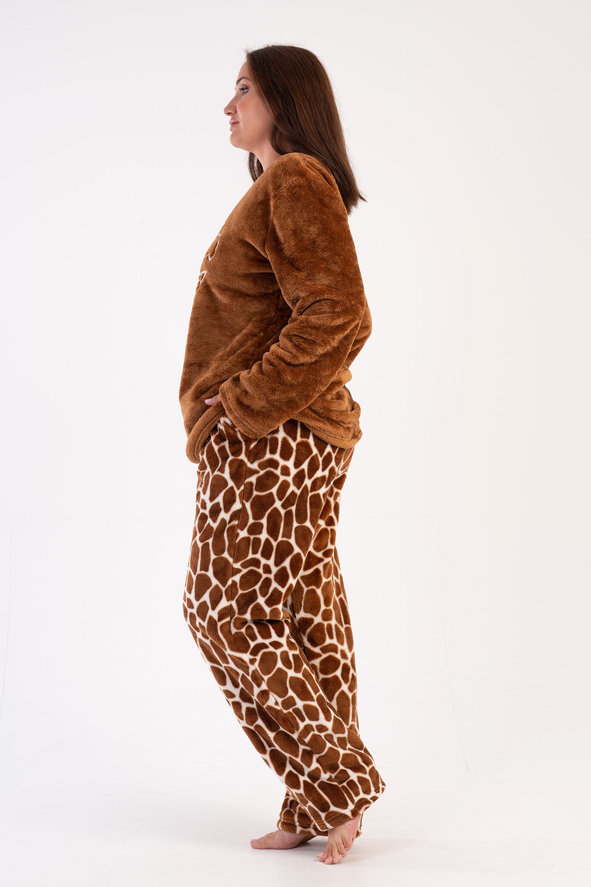 Woman Big Size Soft Fleece Chicky Pyjama Set