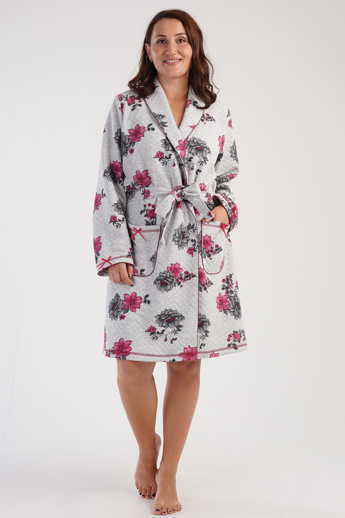 Woman Big Size Quilting Daily Dressing Gown