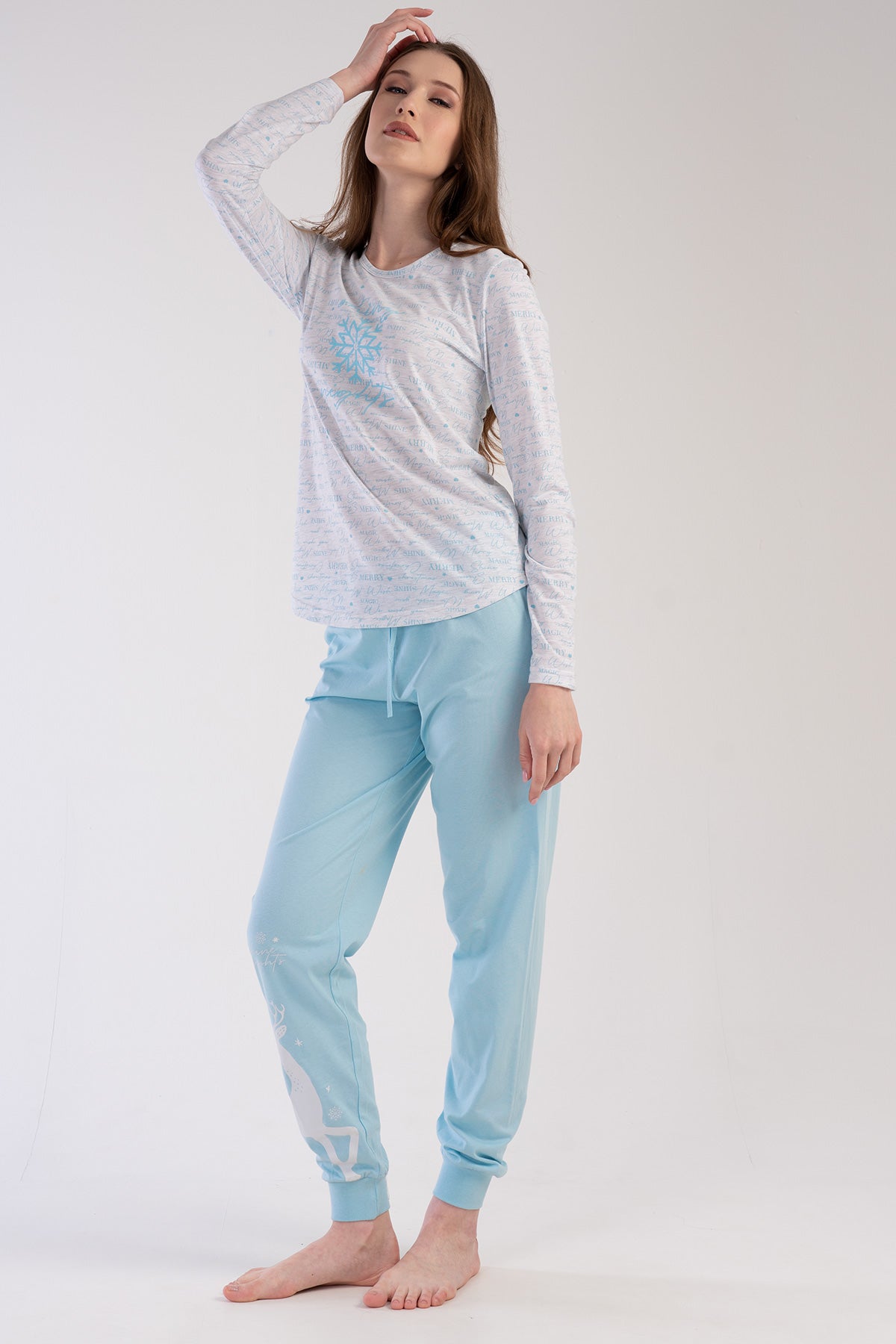 Woman Crystal Blue Pyjama Set