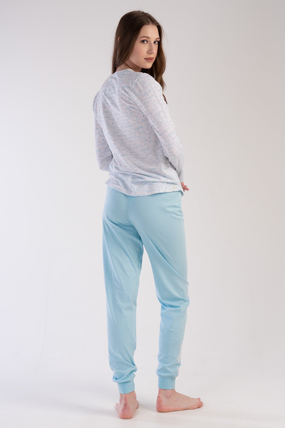 Woman Crystal Blue Pyjama Set