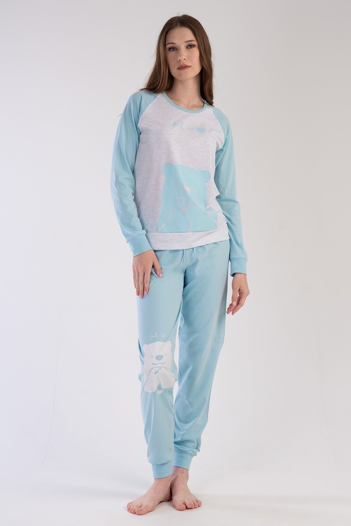 Woman Combed Supreme Crystal Blue Pyjama Set