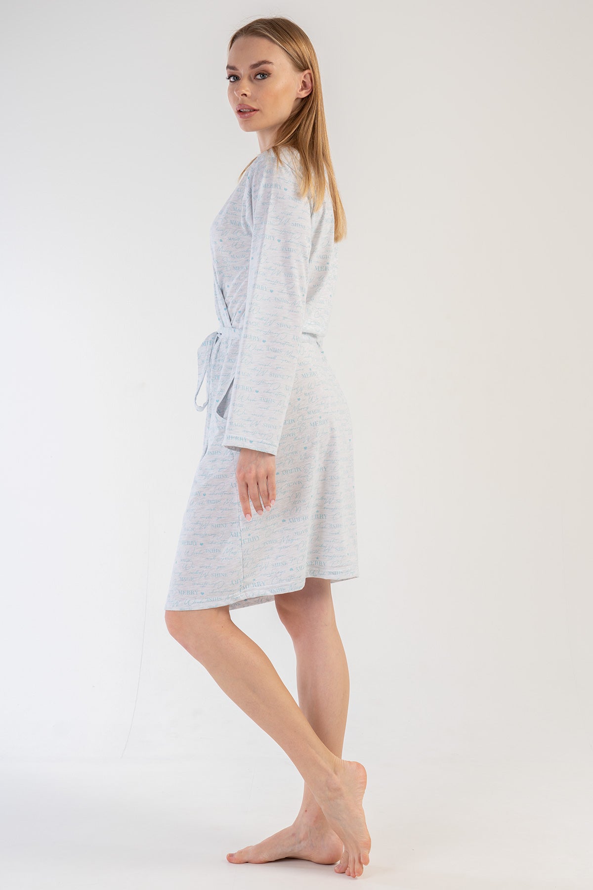 Woman Crystal Blue Dressing Gown