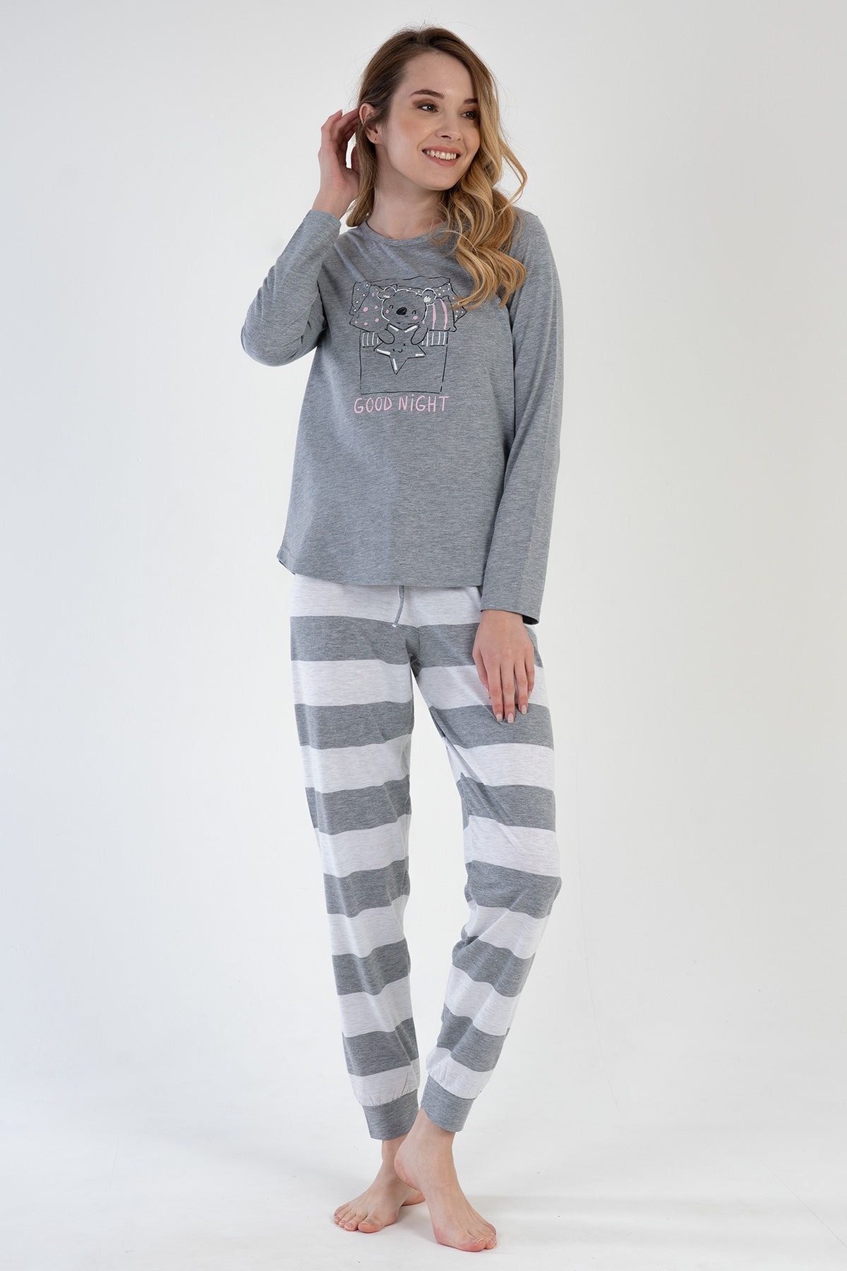 Woman Gray Good Night Pyjama Set