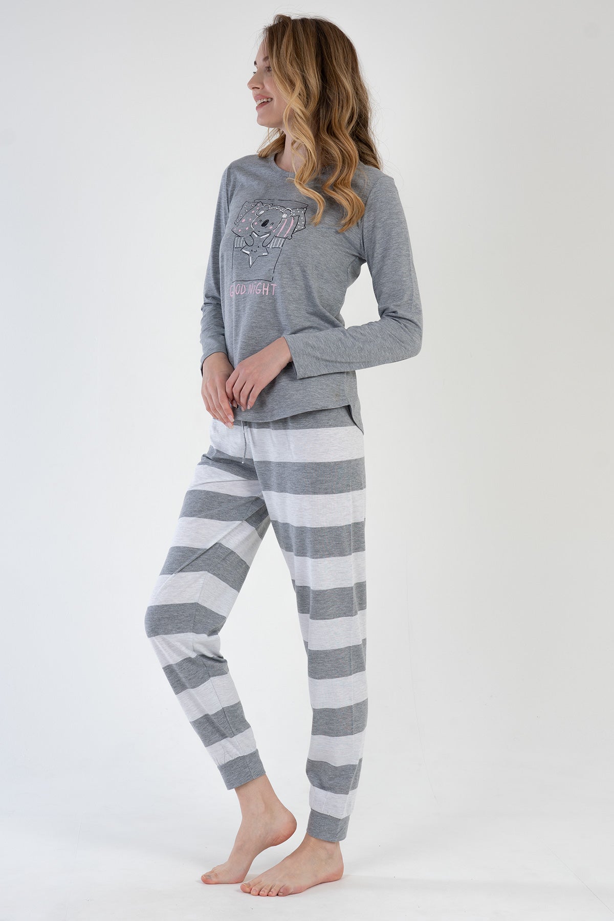 Woman Gray Good Night Pyjama Set