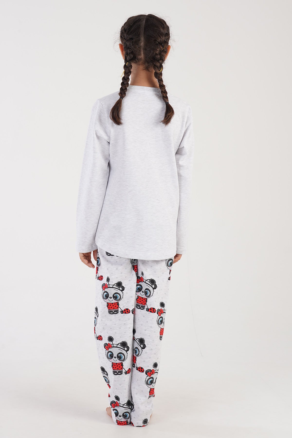 KIZ COCUK 2IPLIK O YAKA UZUN KOL ETEGI OVAL PIJAMA TAKIM(9-10/15-16)