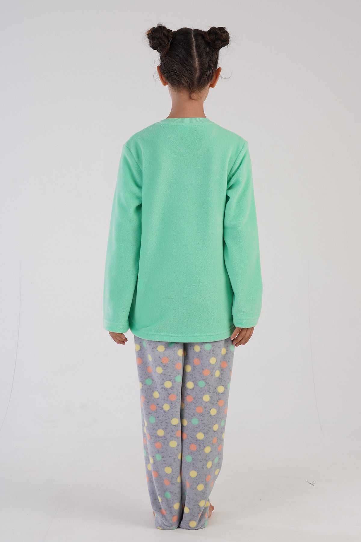 KIZ COCUK POLAR O YAKA UZUN KOL ETEGI OVAL PIJAMA TAKIM(7-8/13-14)