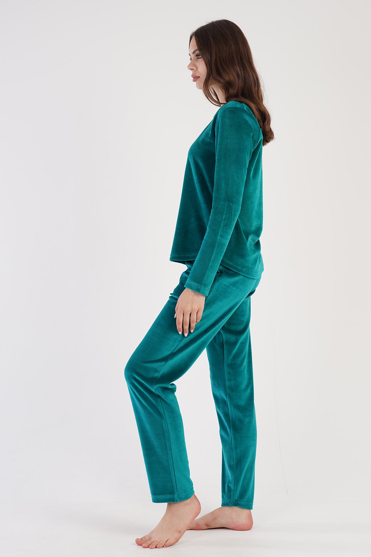 Woman Silver Pine Velvet Pyjama Set