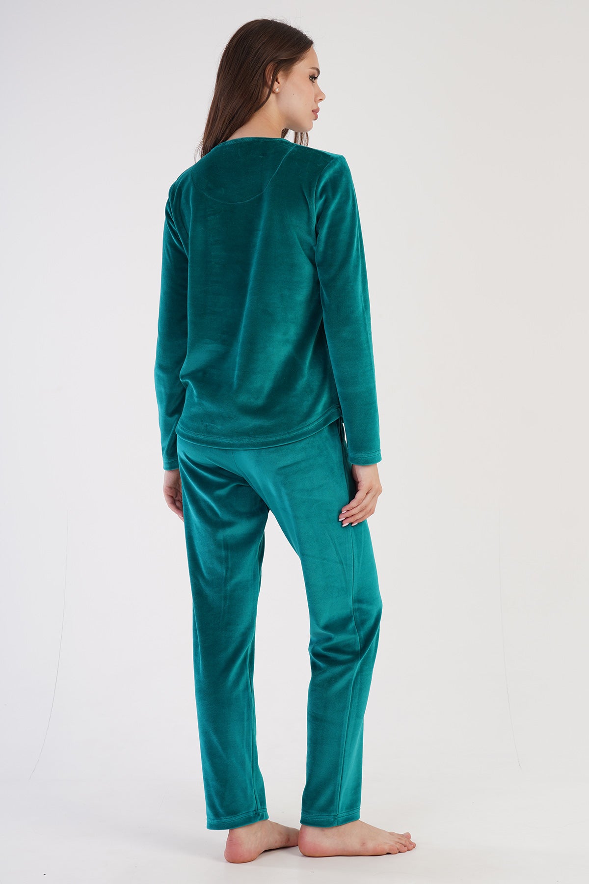 Woman Silver Pine Velvet Pyjama Set