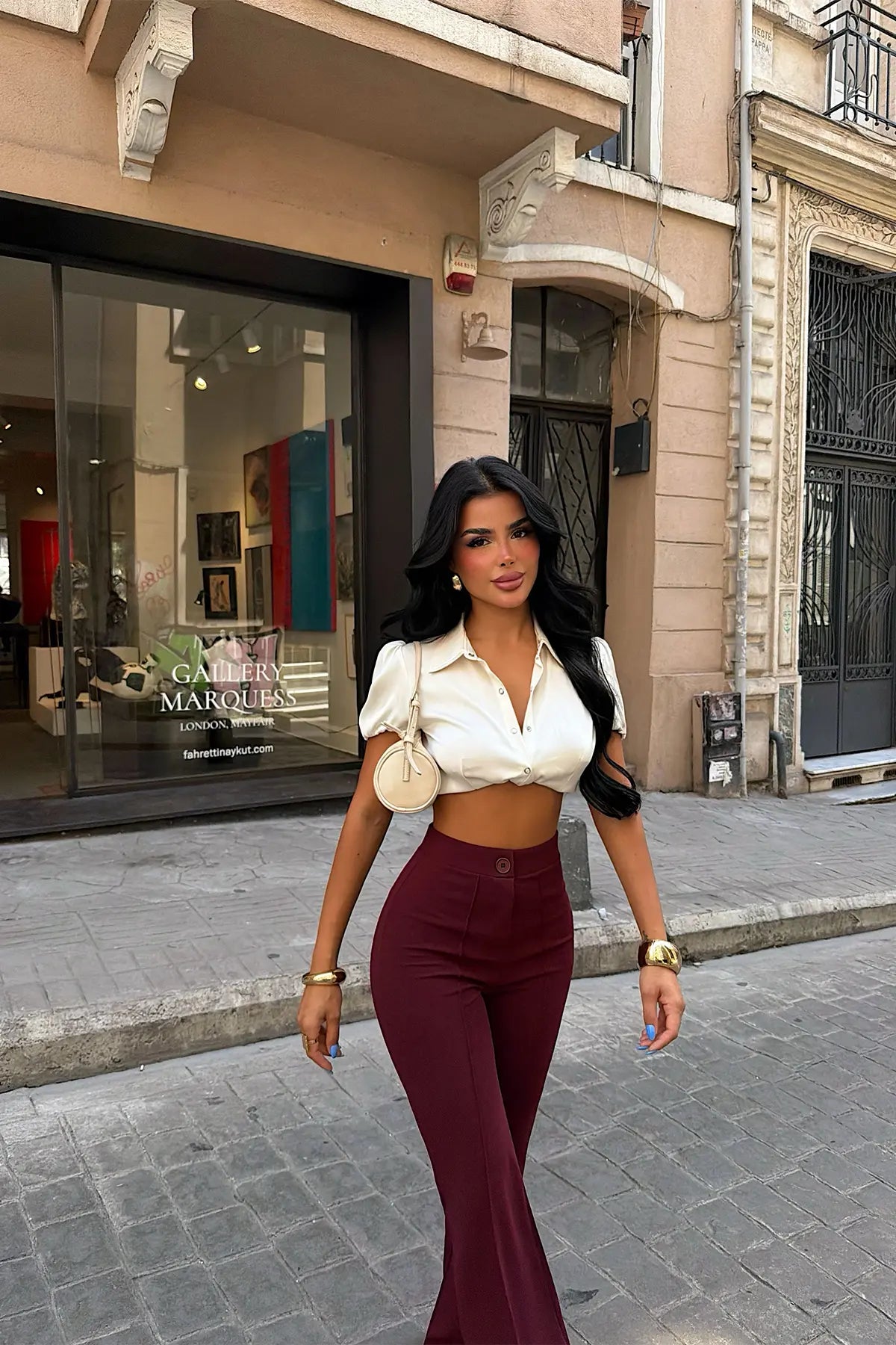 Vişne Çürüğü  Dikiş Detay Pantolon
