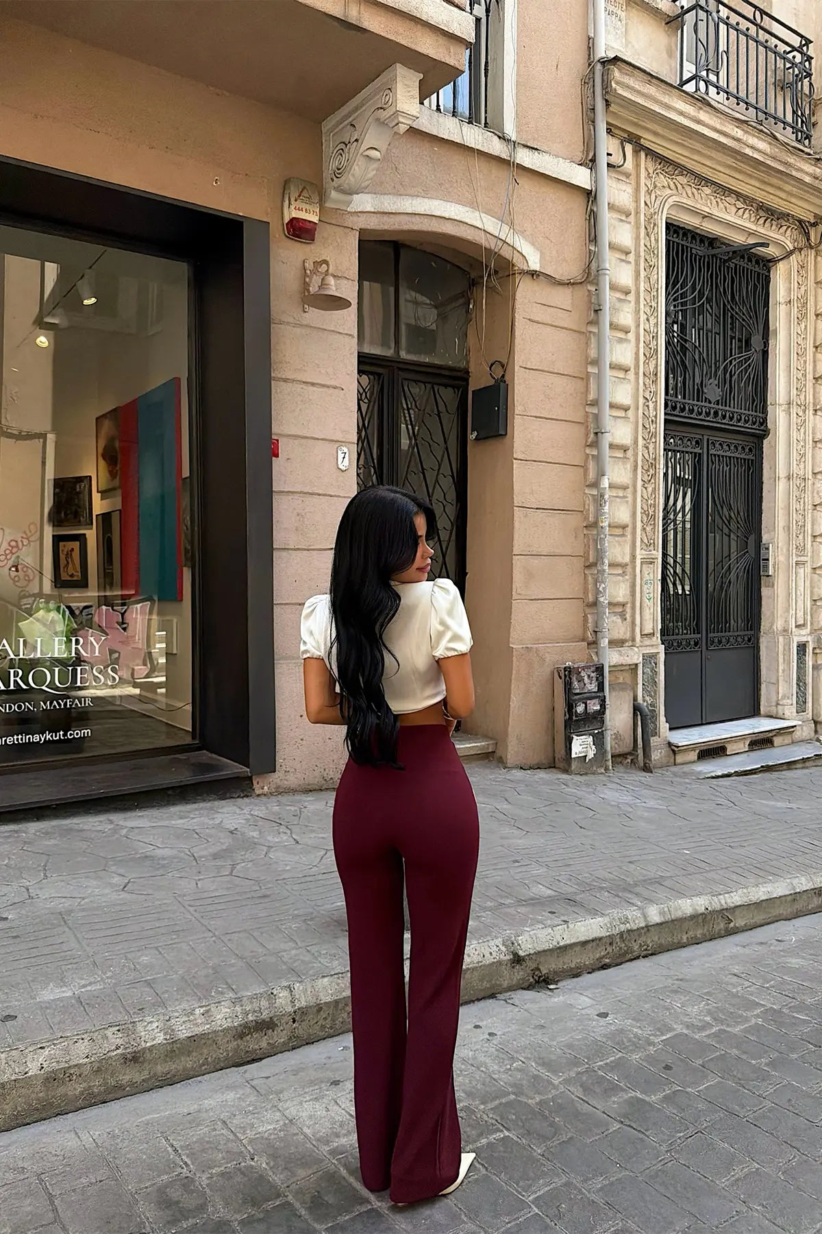 Vişne Çürüğü  Dikiş Detay Pantolon