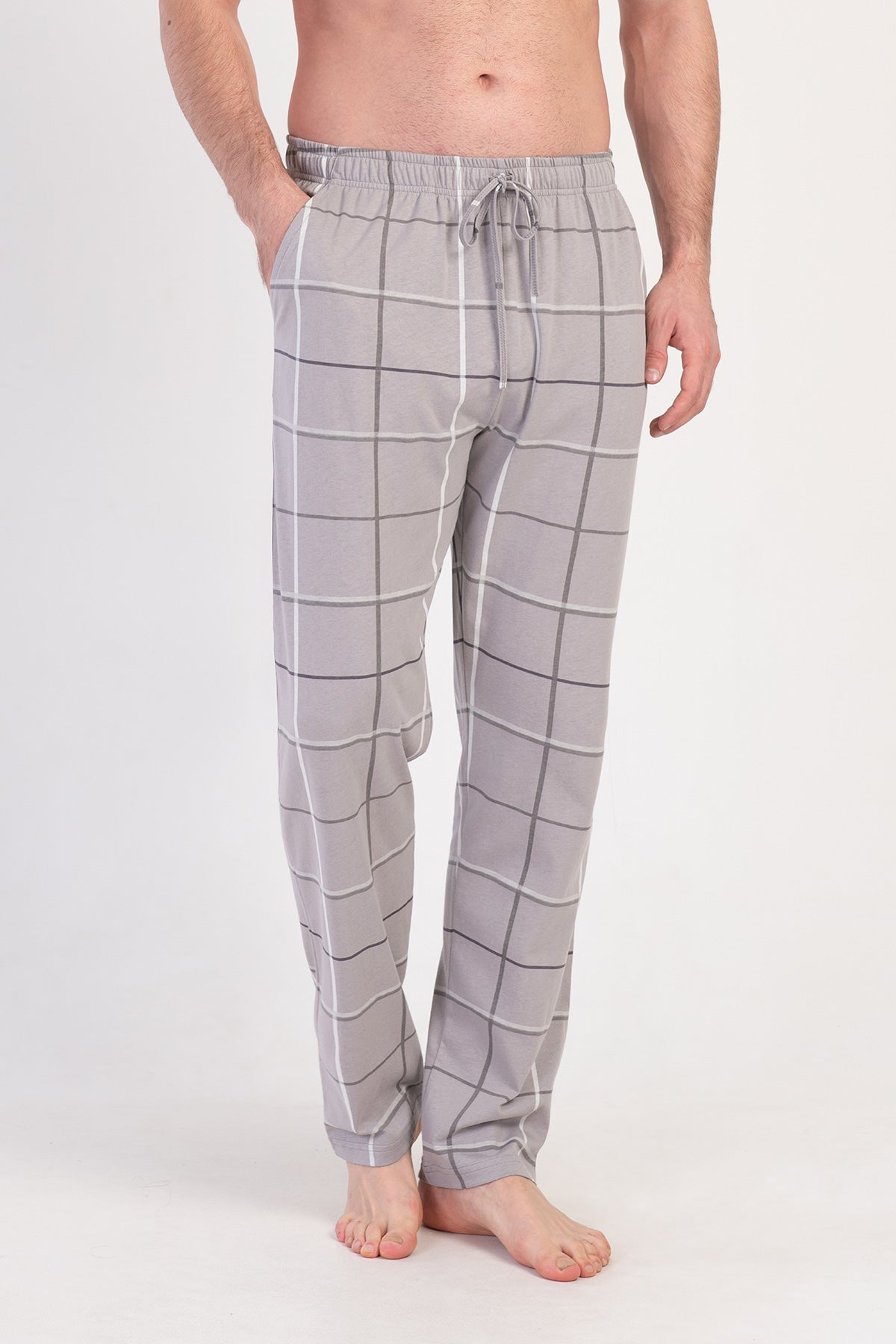 Man Supreme Gray Plaid Pyjama Seperate