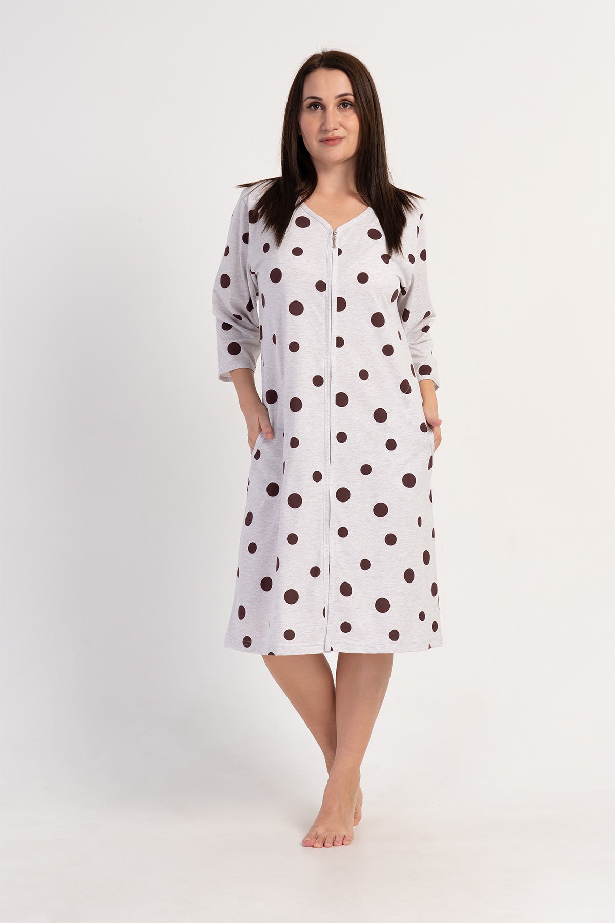 Woman Polka Dot Supreme Big Size Home Dress