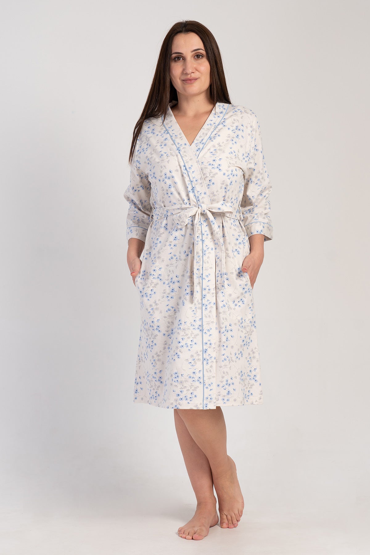 Woman Big Size Supreme Ecru Dressing Gown