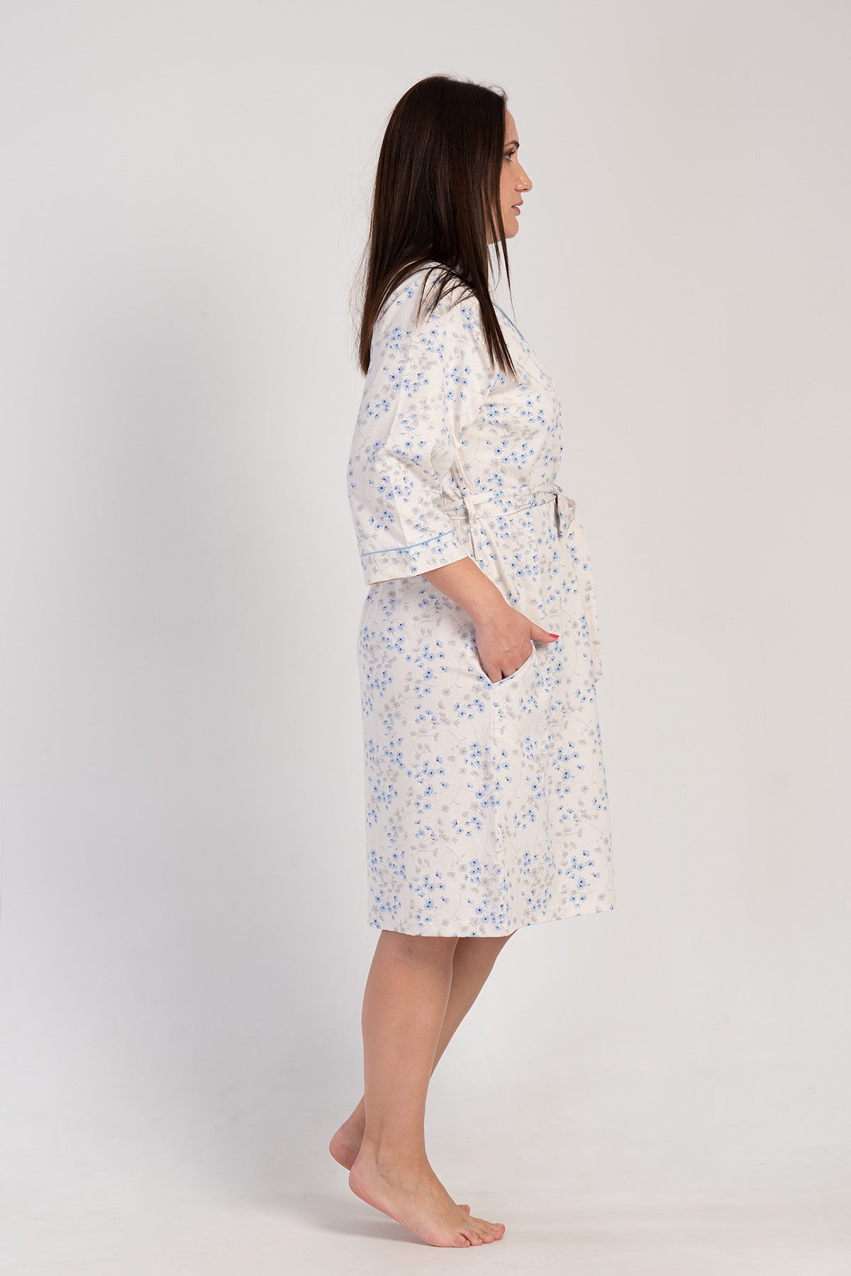 Woman Big Size Supreme Ecru Dressing Gown