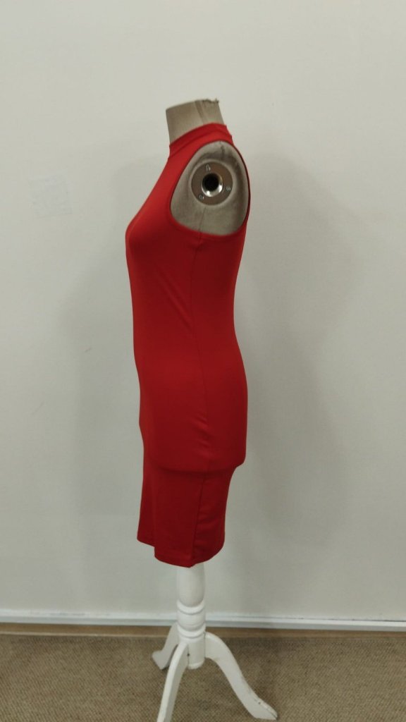 Kadın Kolsuz Balıkçı Yaka Kısa Dalgıç Elbise , 31568