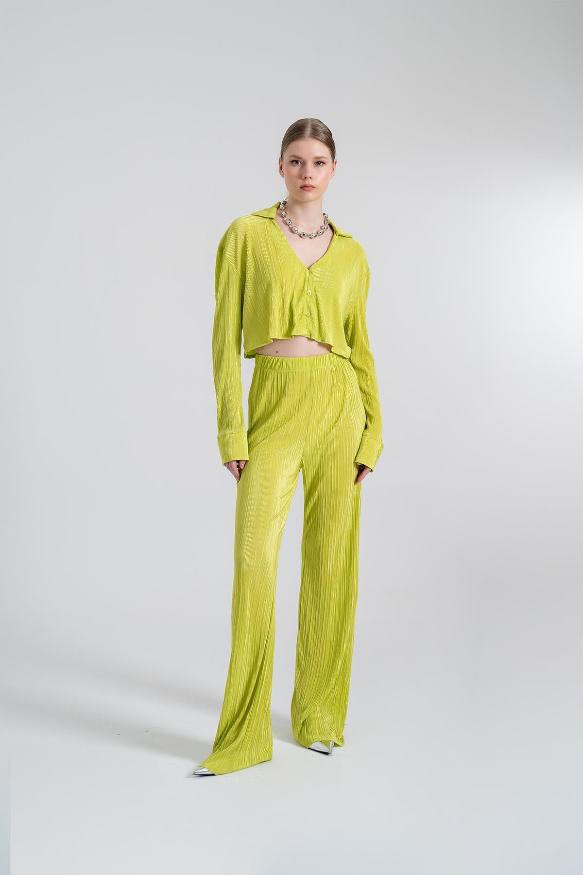 Comfy Crop Gömlek Yeşil