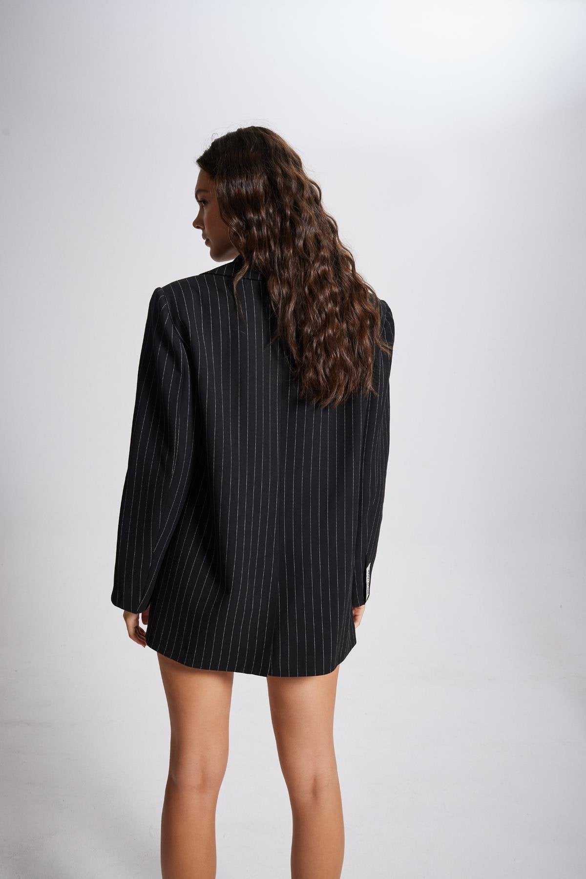 Striped Blazer Ceket Siyah