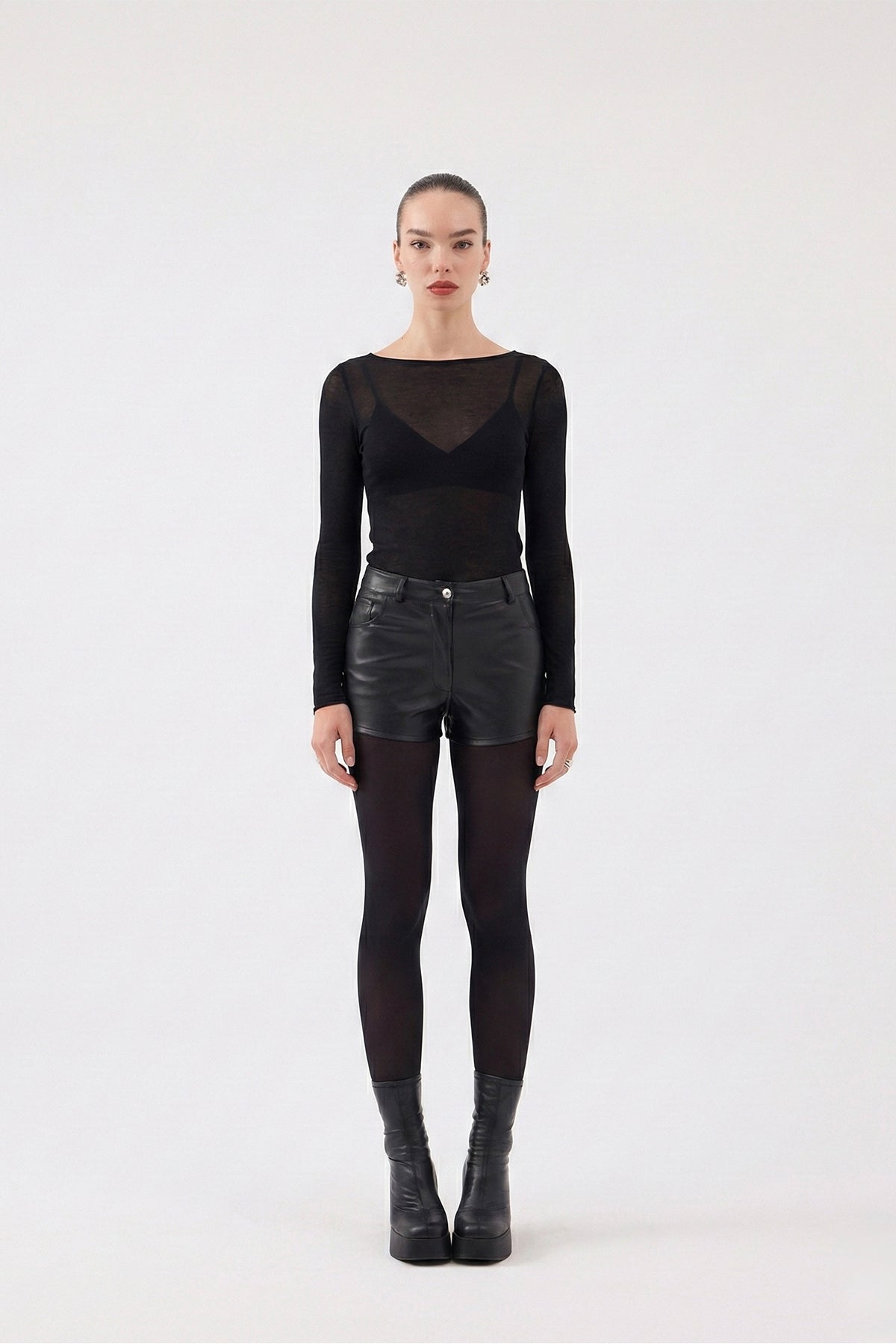 Kayık Yaka Ultra Soft Nikki Kaşmir Bluz Siyah Siyah L