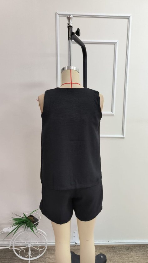 Kadın Kısa Kollu V Yakalı Bluz Ve Kısa Short Ikili Takım, 34314