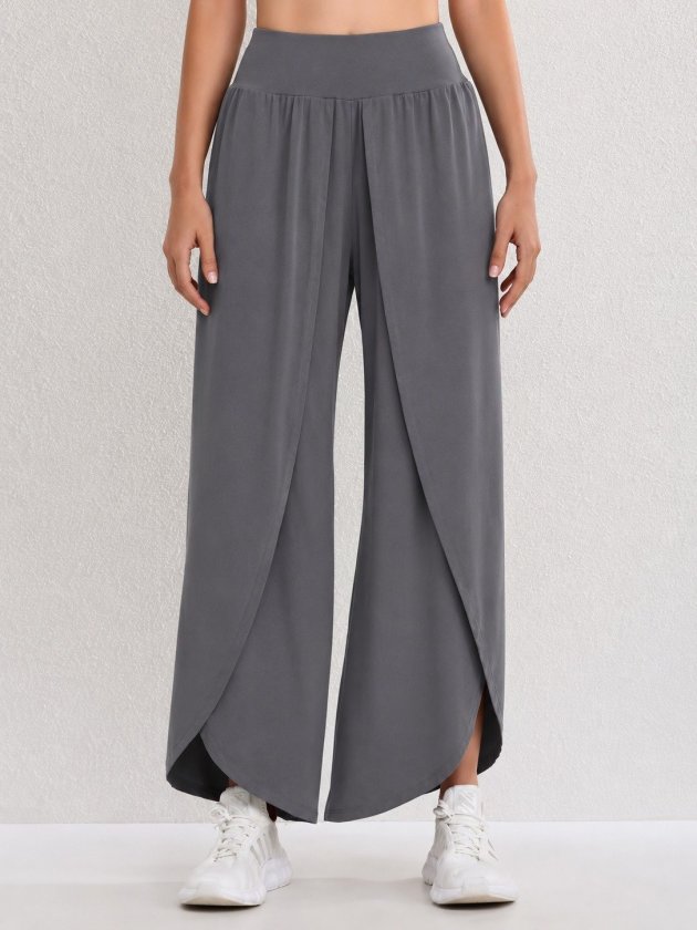 Kadın Yüksel Bel Lastikli önden çapraz Detaylı Sandy Pantolon, 35311