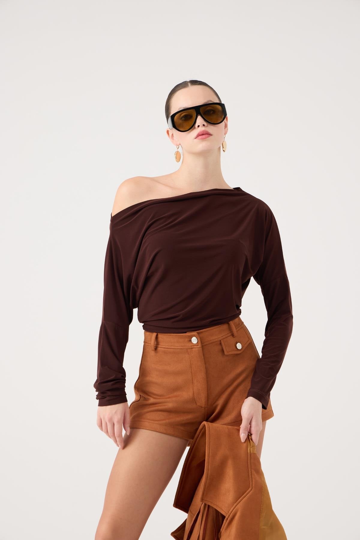Talia Bluz Kahve Kahve L