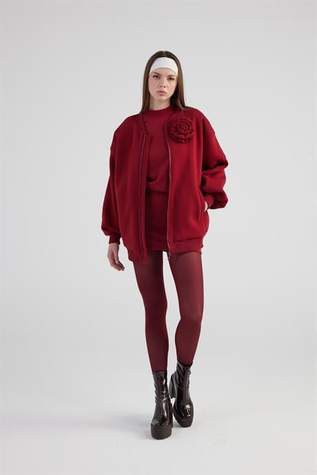 Alexa Bomber Ceket Bordo Bordo M