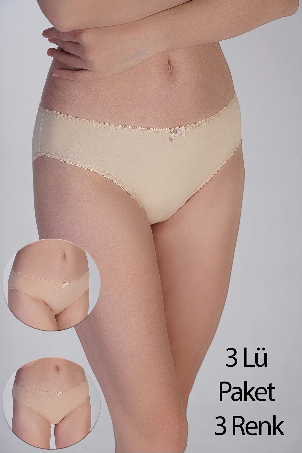 Kadın Bikini Penye 3 lü Külot