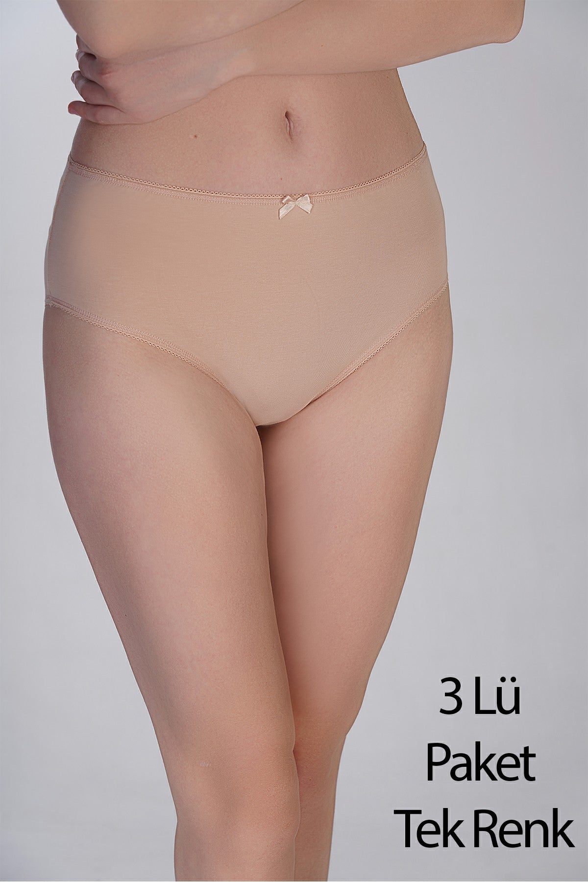 Kadın Yarım Bel Bikini Penye 3 lü Külot