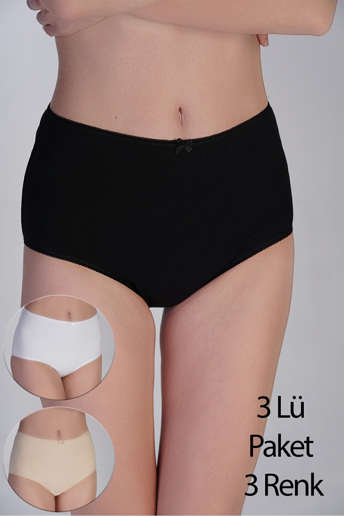 Kadın Yüksel Bel Bato Penye 3 lü Külot