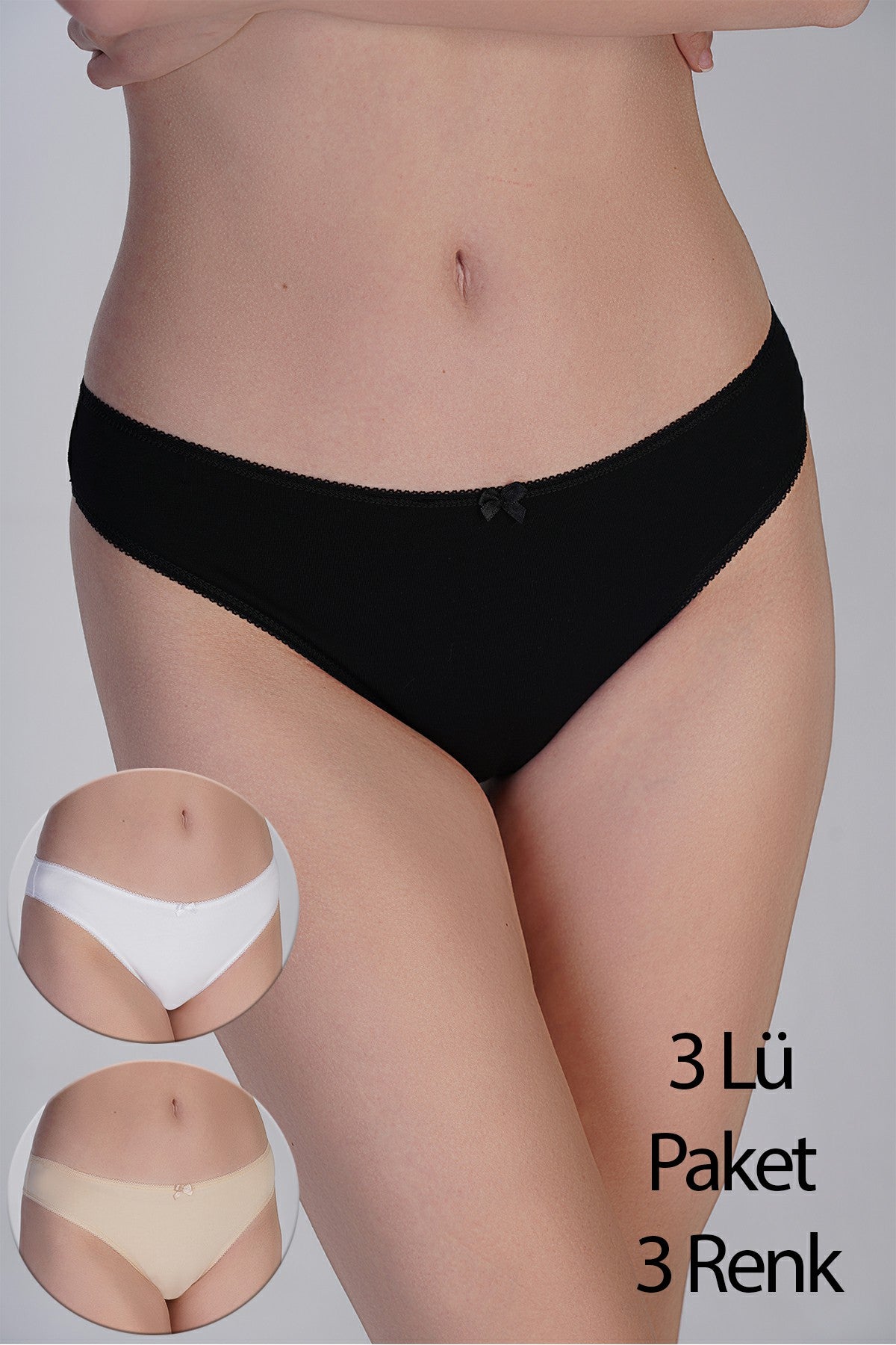 Kadın Brazilian Penye 3 lü Külot