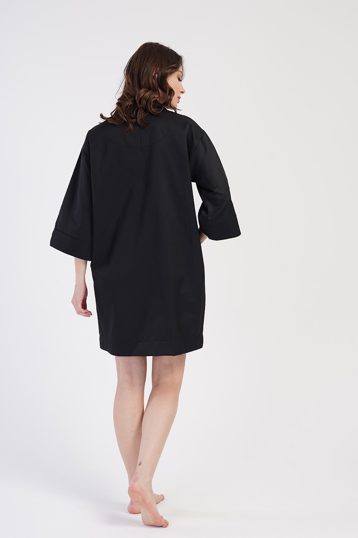 Woman Oxford Shirt Collar Tunic