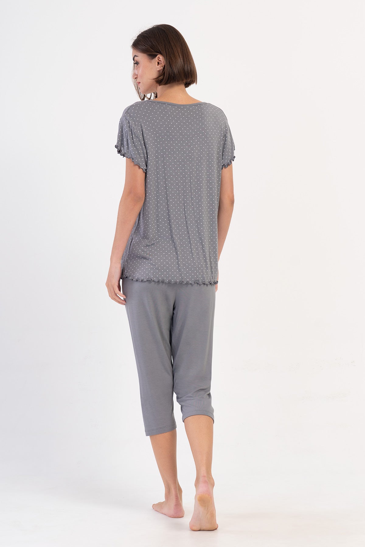 KADIN VISCON XXL KAYIK YAKA FIYONKLU KISA KOL BIBILALI KAPRI TAKIM