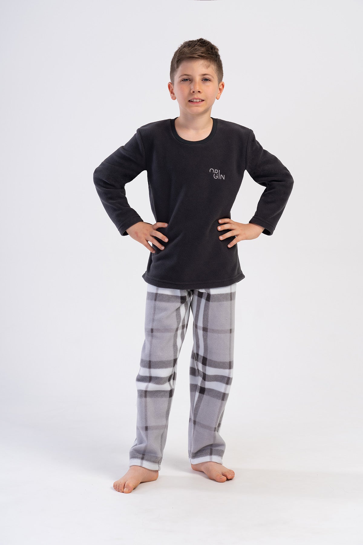 ERKEK COCUK POLAR O YAKA UZUN KOL PIJAMA TAKIM(9-10/15-16)
