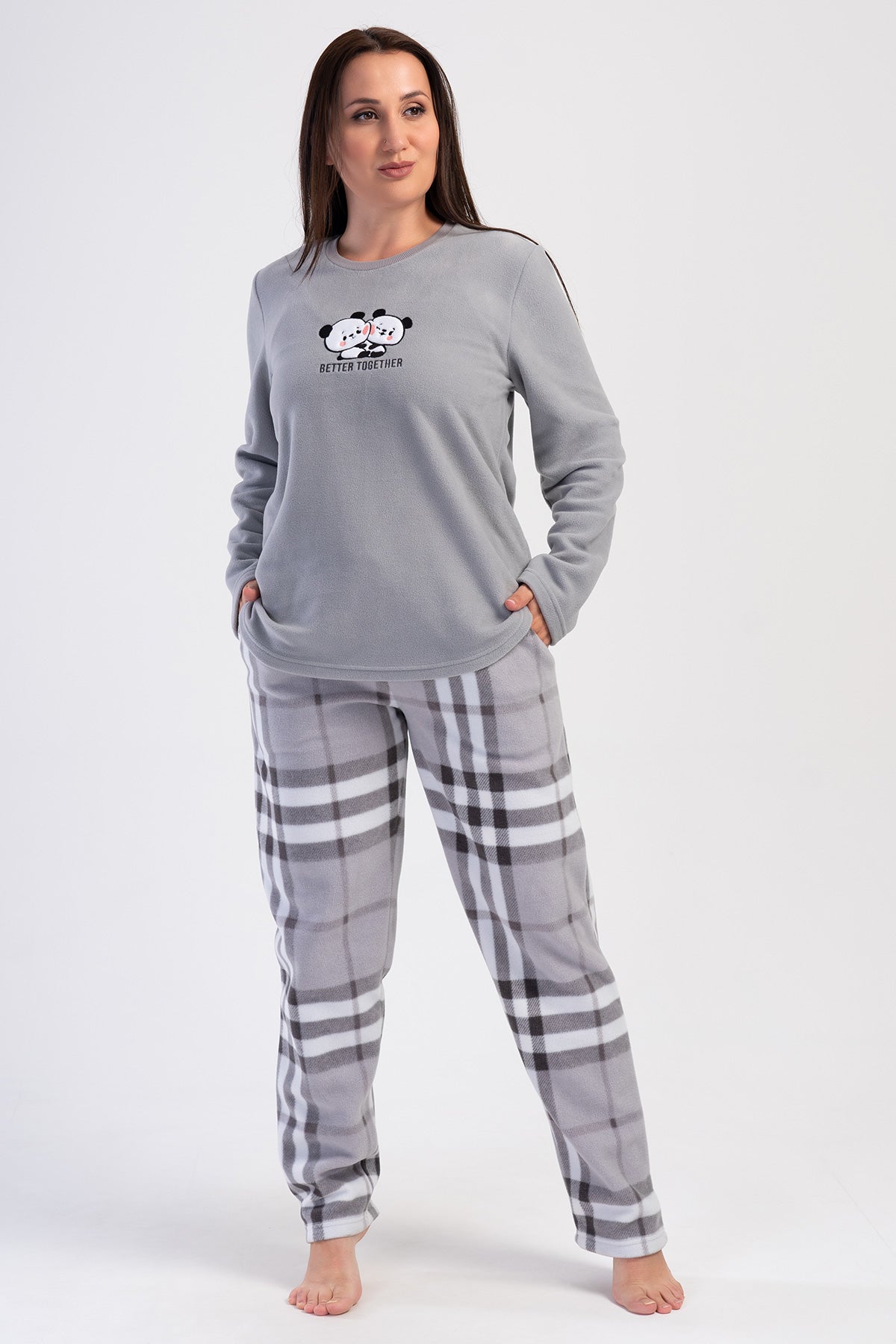 Woman Fleece Big Size Gesty Pyjama Set