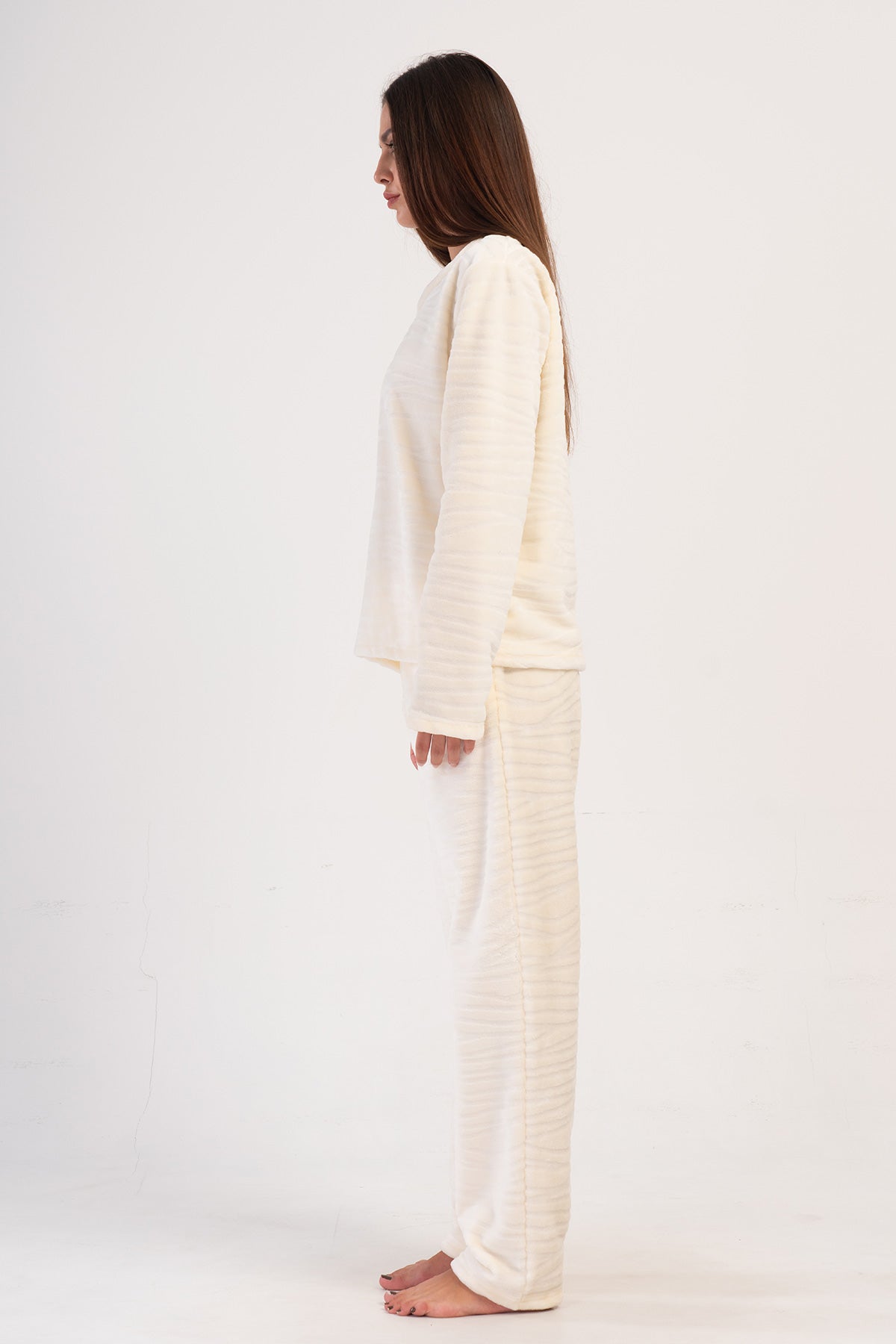 Woman Ecru Ultrasoft Pocket Detail Pyjama Set