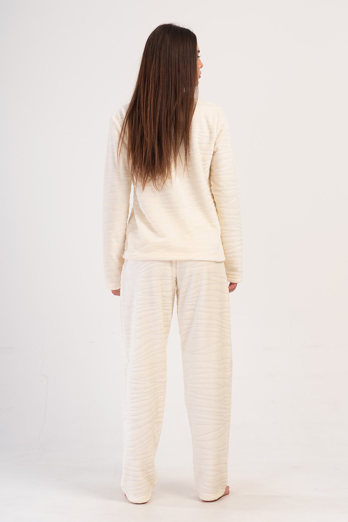 Woman Ecru Ultrasoft Pocket Detail Pyjama Set
