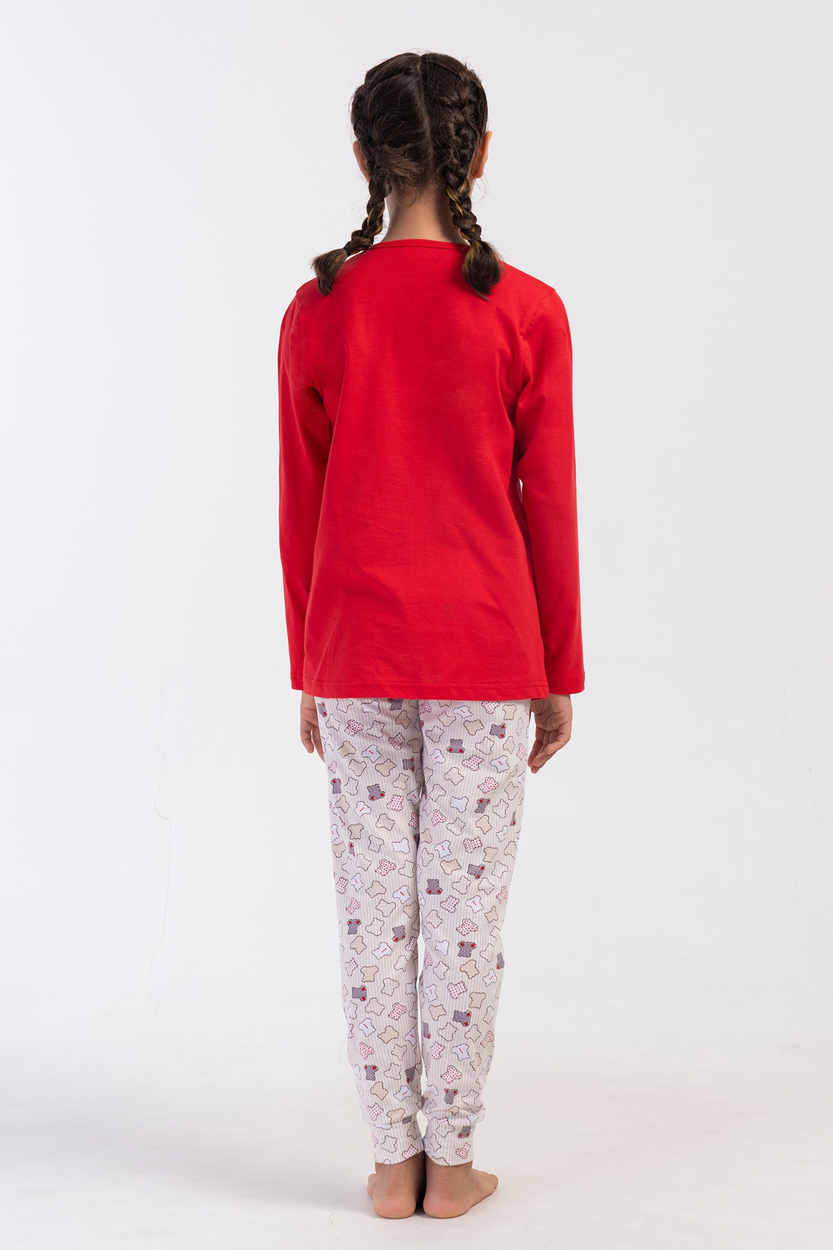 KIZ COCUK LYC SUPREM O YAKA UZUN KOL ETEGI OVAL MANSETLI PIJAMA TAKIM(9-10/15-16)