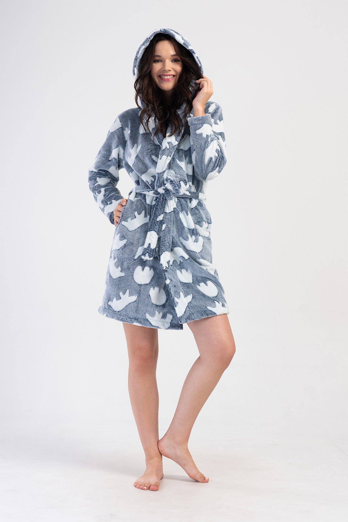 Woman Meldan Ultrasoft Pocket Detail Dressing Gown