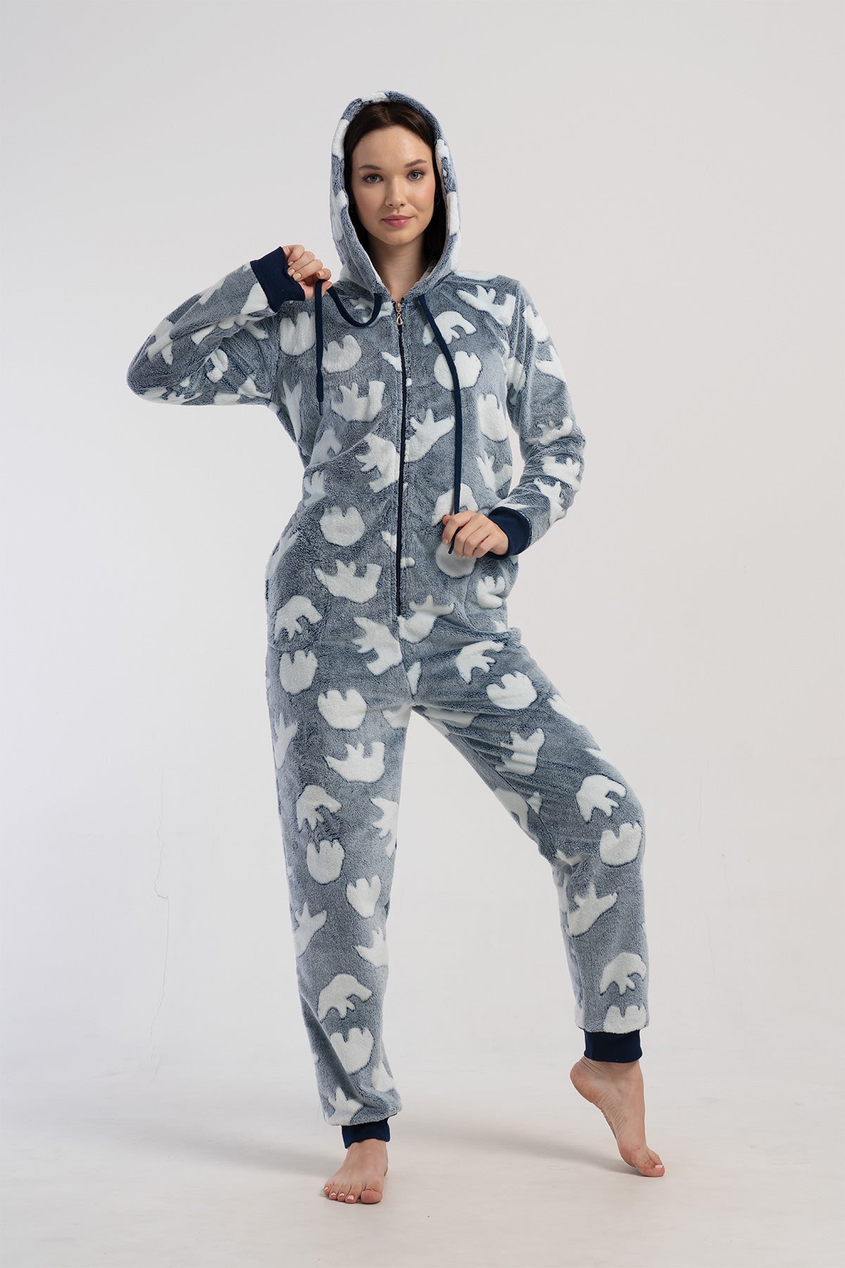 Woman Gray Ultrasoft Pocket Detail Jumpsuit