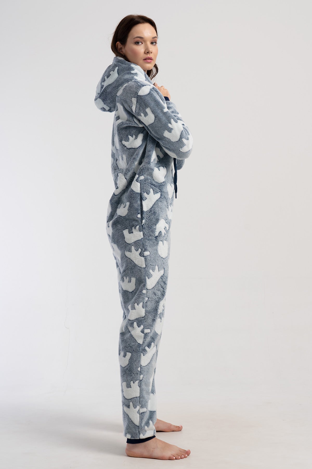 Woman Gray Ultrasoft Pocket Detail Jumpsuit