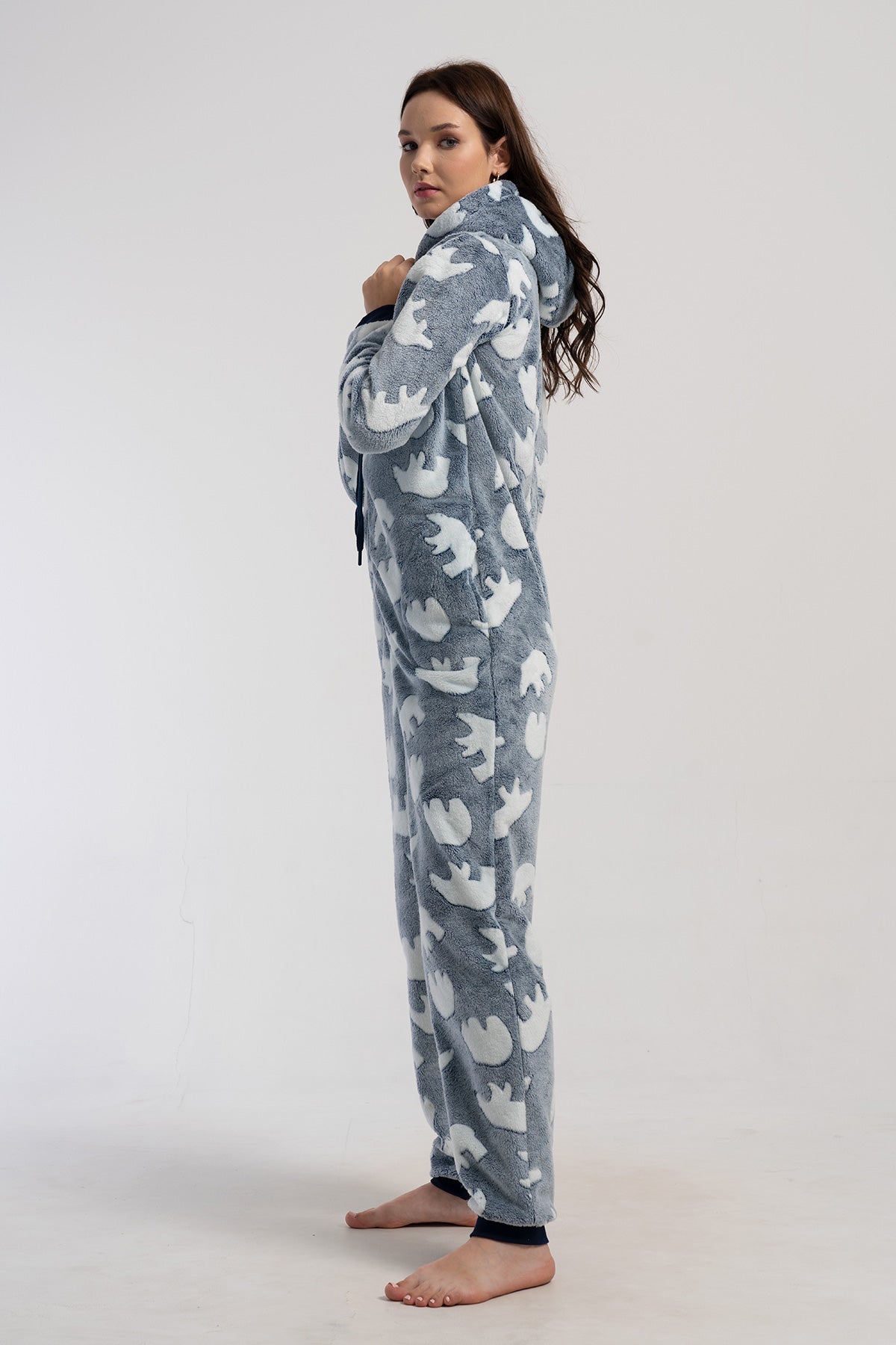 Woman Gray Ultrasoft Pocket Detail Jumpsuit