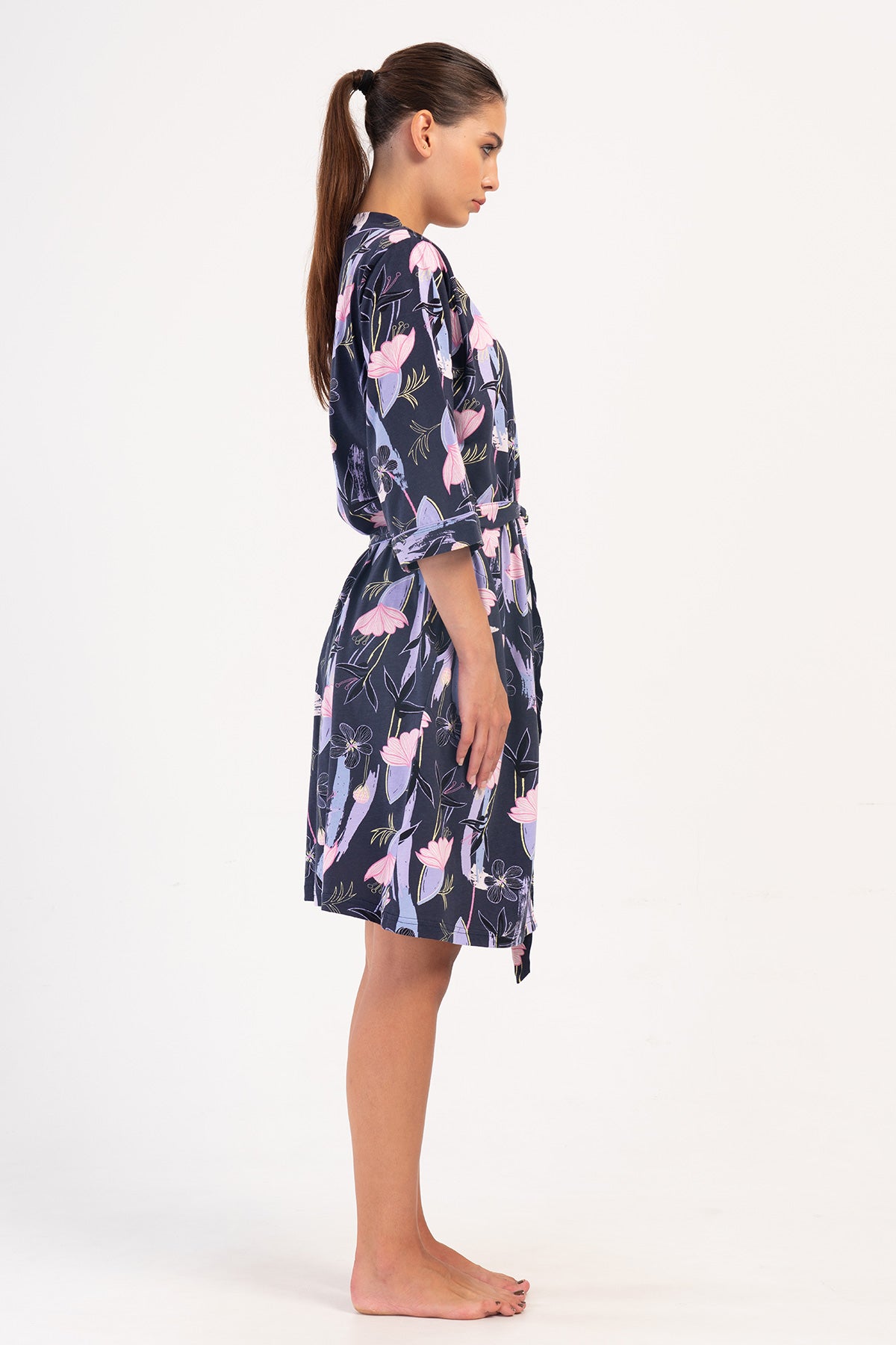 Woman Lilac Supreme Big Size Pocket Detail Dressing Gown