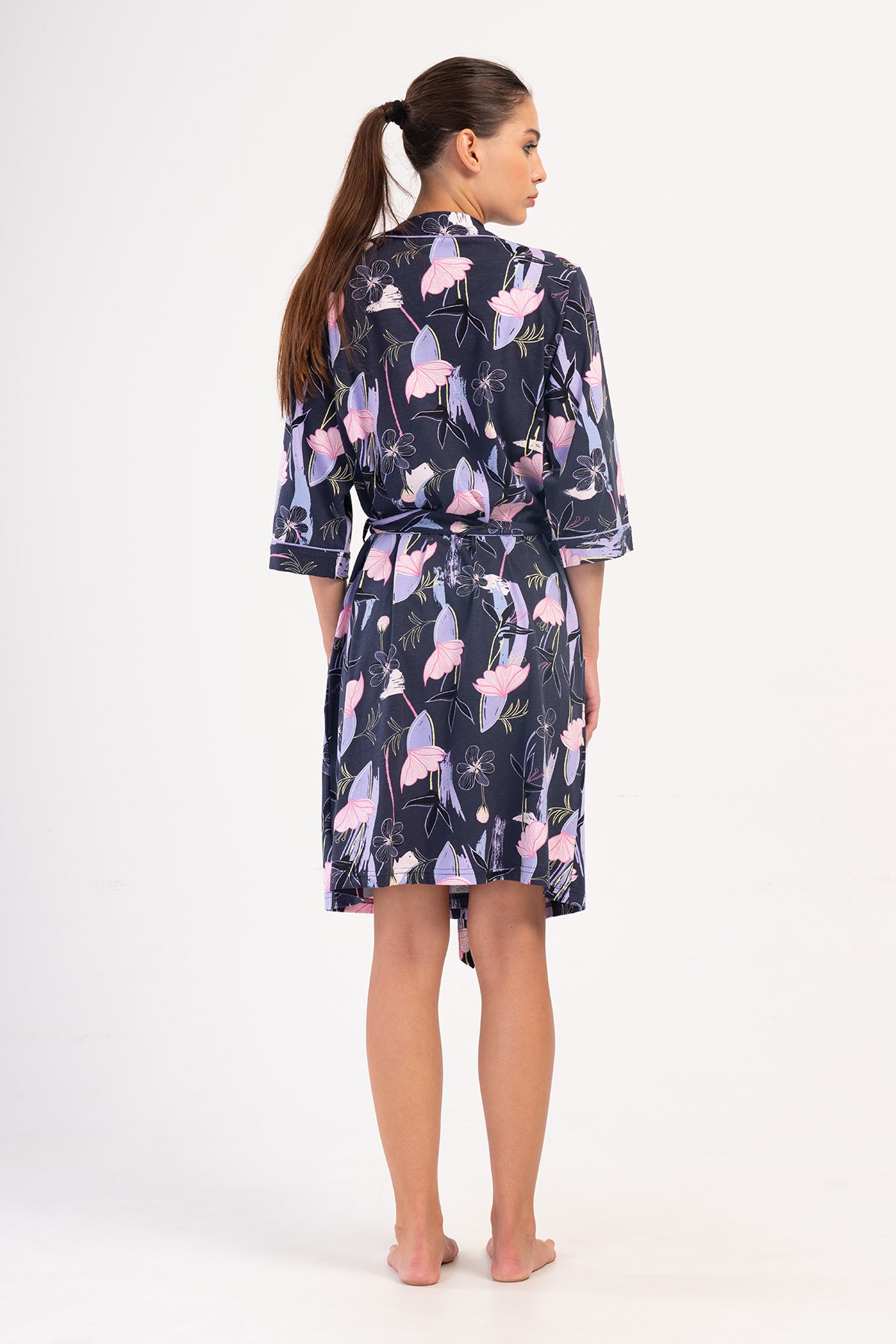 Woman Lilac Supreme Big Size Pocket Detail Dressing Gown