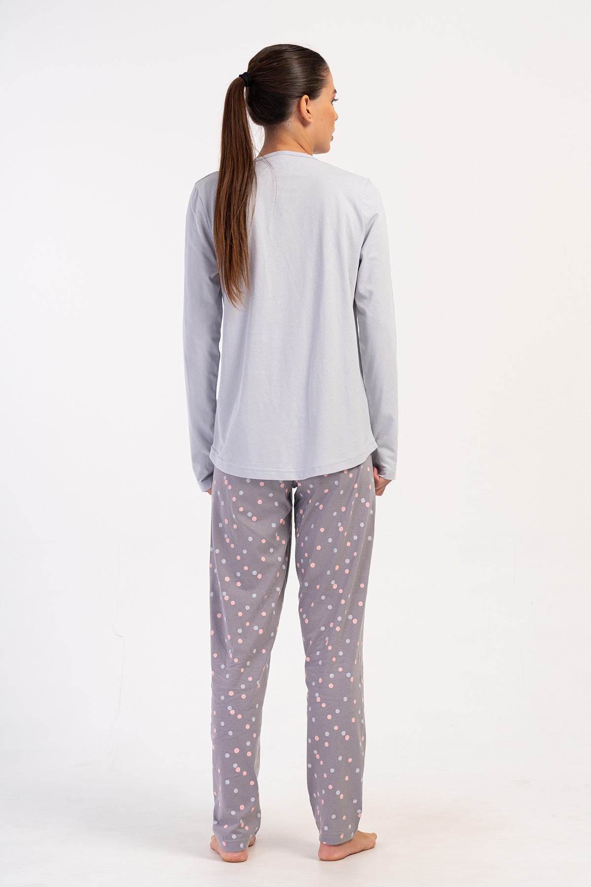 Woman Supreme Big Size Gray Butterfly Pyjama Set